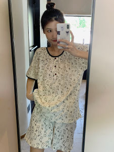 Womens Pajamas Summer Short Sleeve Shorts Ins Japanese Cute Cartoon Students Can Outwear Summer Home Wear Two-piece Set