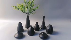 【Top-Rated Product】 Black Retro Ceramic Vase Simple Chinese Style Flower Arrangement Crafts Dried Decorations Home Furnishings Flowers Vase