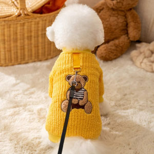 Warm Fleece Pet Sweatshirt for Small Dogs And Cats Teddy Bichon Schnauzer Pomeranian Pullable Winter Anti-Cold Clothes