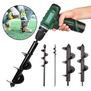 Spiral Drill Bit for Garden Digging 4x22 / 5x45 / 8x30 / 8x60cm Manganese Steel 1 Piece Outdoor Gardening