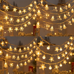 1.5M 10 LED Christmas Tree String Lights for Festival Home Decor / Indoor Outdoor Snowflake Star Fairy Lamp / Christmas Tree Snowflake Star Fairy String Light