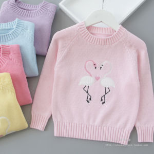 Áo Len Dệt Kim Cotton Nguyên Chất Thời Trang Cho Bé Gái Áo Khoác Ngoài Mùa Thu Áo Sơ Mi Cổ Tròn Dài Tay Cho Bé Gái Từ 1-10 Tuổi