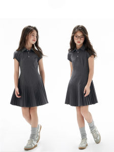 Girls Slimming Pleated Skirt Polo Dress American Princess Style Summer New Arrival Mini College Fashion Windbreaker Dress