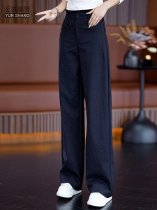 Casual Khaki Color Womens Fashionable Straight Leg Pants High Waist Zipper Closure Comfortable Fabric Straight Tube Trousers