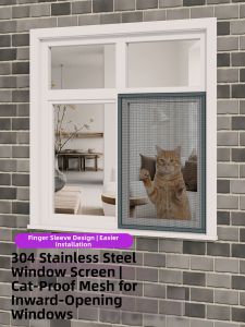 JH | Self-Install Invisible Cat Proof Window Screen Stainless Steel