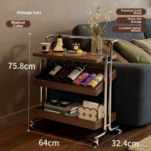 DONGMU | Vintage & Bauhaus Mobile Wooden Bedside Storage