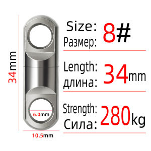 DNDYUJU 3-6pcs Solid Swivels for Fishing Ring Column Rotating Bearing Swivels Fishing Hooks Lures Connector Fishing Accessories