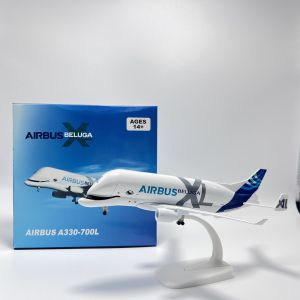 20cm A330-700L Beluga Coating Transport Aircraft Simulation 1:300 Scale Diecast Metal Model Kit With Wheels Airplane Decoration