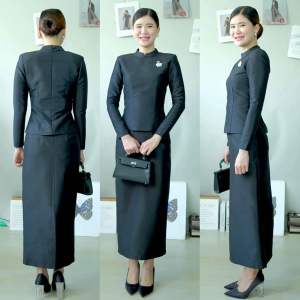 ชุดดำ ชุดจิตรดาสีดำ ชุดไทยบรมพิมาน