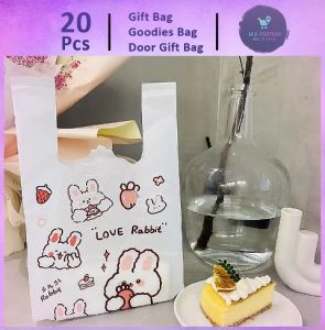 Gift Bag 20pcs Goodies Bag Door Gift Birthday Wedding Party (103) Love Rabbit Cute Cartoon Rabbit Packing Bag Food Grade Portable Convenience Bag礼物袋