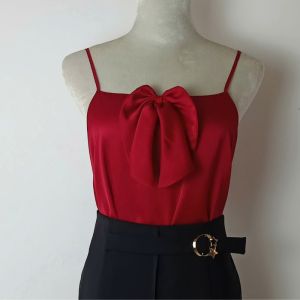 Áo hai dây lụa nữ đính nơ cao cấp mặc trong áo blazer chất vải mịn mát - NEW DESIGN AO0045