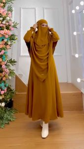 BISA COD One Set Gamis Syari Kode DELANI Bahan Kringkel Premum By AjeZas Collection
