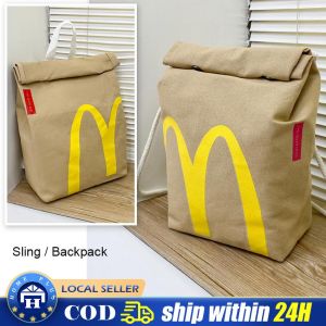 Mcdonalds School Bag Paper Backpack Female Large-Capacity College Students Class Leisure Tote Bag
