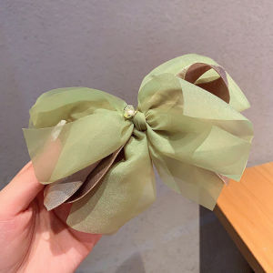 Korean Hair Accessories Elegant Jewelry Accessible Luxury Pink Spring Clip Cute Sweet Mesh Diamond Bows Barrettes