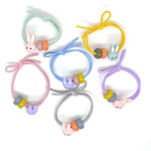 Anju1234 / Cod/ Ikat rambut anak  2 karet aksesoris Rabbit isi 6 pcs warna warni / Ikat Rambut Anak Perempuan Lucu  Ikat Rambut Korea