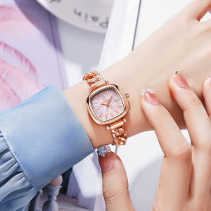 Top CAVEN DENTON rosegold watch for women waterproof square luxury stainless steel strap fashion casual watch