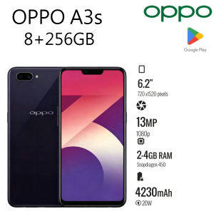OPPO | 2026 New OPPO A3s Budget Smartphone 6.2 Wide Screen 4230mAh Big Battery Expandable Storage Spare Cell Phone