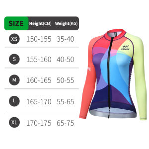 WOSAWE Summer Cycling Jersey Breathable Sun Protection Long Sleeve Jersey Biking Shirt  Women Cycling Clothing with 3 Pockets