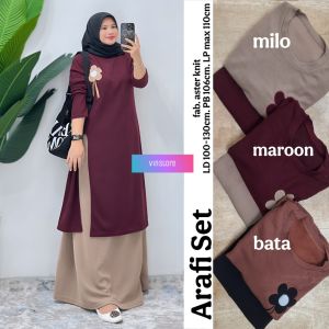 One set rok / Setelan long tunik dan rok simpel dan kekinian stok September 2025