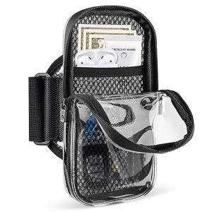 HAISSKY Clear Running Sports Armband Bag For iPhone 17 16 15 14 13 Pro Max 16E17 Air15 Plus Breathable Elastic Arm Wrist Pouch
