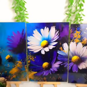 RUNABEE (SET 3 IN 1) HIASAN DINDING 20X30CM DEKORATIF WALL ART BUNGA PAJANGAN KAYU PAJANGAN KAYU