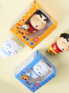 Crayon Shinchan Themed Stress Relief Night Light Toy Figure Boys Girls Birthday Gift Cartoon Style Human Body Induction Lighting