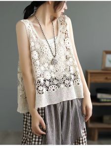 Fashionable Hollow Out Strap Vest for Women Loose Cotton Material Versatile for Party Occasions and Daily Wear