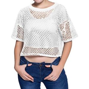 Mesh round Neck Short Sleeved T-shirt Mesh round Neck Pullover Short Sleeve T-shirt