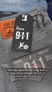 Quần Jeans Nam chính hãng KingJeans Premium ống suông cao cấp co giãn thoải mái KJ-Vua Quần Jeans