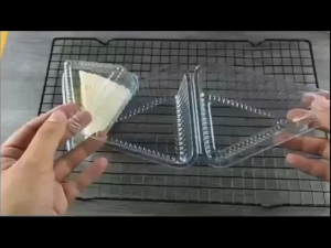 50pcs Disposable Triangle Cake Boxes Clear Hinged Lid Cheese cake Container for Pie Slice Cheesecake