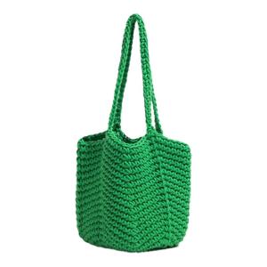 MABULA | Mabula Handcrafted Knitted Bucket Bag Womens Casual Large Beach Shoulder Bag Hollow Out Design Soft Cotton Tote Bag For Youth