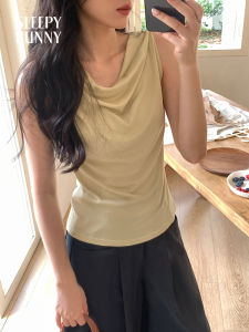 French Drape Slim Fit Waist Shaping Tank Top