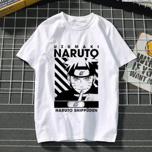 Bandai | cotton top Japanese anime Naruto T-shirt graphic boys T-shirt short-sleeved top Sasuke childrens clothes comic merchandise