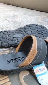 MPS Sendal Selop Sandal Kulit Pria Casual Distro Model-POLO40 Cowok Ban 2 Size 39-43 Warna Hitam dan Coklat Kekinian