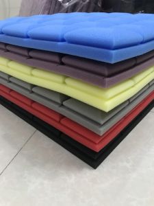 Mút cách âm dán tường mẫu vuông bo kháng cháy mềm mịn nhiều màu ( không keo)