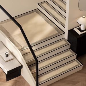 Modern Simplicity Leather Stairway Mat 2025 New Home Anti-Slip Foot Pad Villa Double-Storey Cuttable Non-Slip Floor Rug