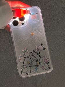 I16 Japan and South Korea Cute Pacha Dog Xs for Iphone14/plus Phone Case XR Apple 13/Pro/Max Phone Protective Cover 12 Young Adult 15 Cartoon 11 Liquid Dynamic Quicksand 78 Glitter