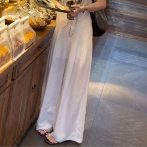 XUECAIQI | Summer Wear Korean Style Sleeveless Vest Wide Leg Pants Set