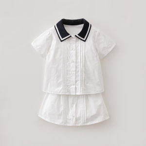 Marc&Janie | Naval Style Girls Cotton Short Sleeve Suit