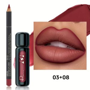 Bộ Trang Điểm Môi Matte Velvet - Combo Kẻ Viền Môi Và Son Lì Lâu Trôi Chống Nước Hoàn Hảo Cho Trang Điểm Hàng Ngày Và Ngày Lễ