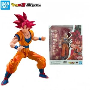 Bandai | 100% Original Bandai SHFiguarts Dragon Ball Super Saiyan Dios Son Goku 3.0 Action Figure Collect Decorative Model Hobby Gift