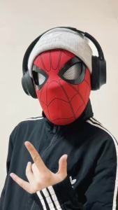 Bandai | Hot Mask Spider Man Mascara Spiderman Headgear Mask Cosplay Moving Eyes 1:1 Remote Control Elastic Toys Adults Halloween Gifts.