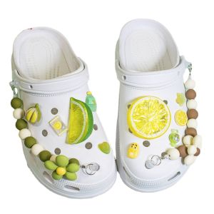 Summer Fresh Fruit Lemon Candy Crocs Jibbitz Charms Hole Shoes Removable Shoe Flower Decoration Buckle Transparent DIY Clogs Chain for Crocs