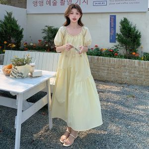 YINLUOYA | Elegant French Tea Break Loose Womens Dress Summer New Style Slimming Age-Defying Fufu First Love Long Skirt A-Line Gown
