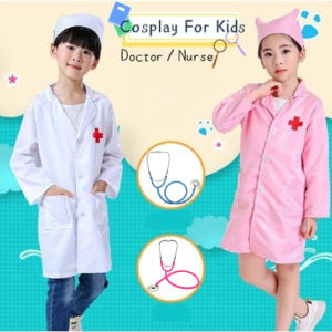 Party Cosplay Medical Uniform Halloween Carnival Party Boys Girls Nurse Cosplay Costumes Doctor Clothing Coat for Kids