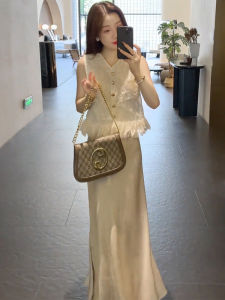 Stylish Summer Outfit Womens Sleeveless Vest Top Half-length Skirt Two-piece Set Beautiful Fashionable Casual Wear