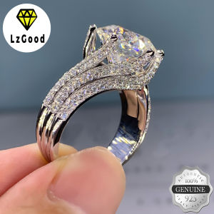 5 Karat moissanite sáu móng sang trọng cụm III Nhẫn tình yêu