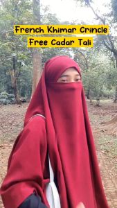 HIJAB JILBAB DAILY FRENCH KHIMAR SYARI CRINKLE AIR FLOW FREE CADAR