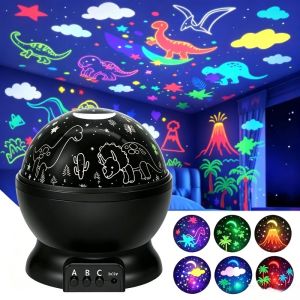 Feimefeiyou | LED Night Lamp Jurassic Park Dinosaur Projector Light Automatic Color Change USB RGB Lights For Childrens Room Birthday Party