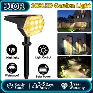 LED Solar Light Outdoor Lighting Landscape Spotlight IP67 Waterproof Wall Light 108LED 3 Lighting Modes Garden Light 180° Adjustable Security Lawn Light Suitable for Garden Courtyard Walkway Swimming Pool Balcony
